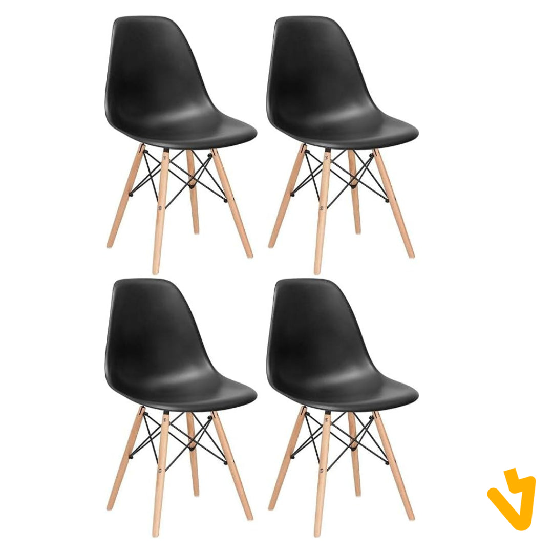 Kit 4 Cadeiras SeatVHM™ -  Charles Eames Eiffel Dsw