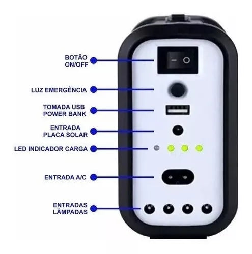 LightSun™ - Kit sistema de luz solar  - Ótimo para viagens, sítios, acampamentos.