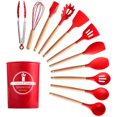 Kit Utensílios Cozinha 12 Peças Silicone Antiaderente