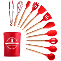 Kit Utensílios Cozinha 12 Peças Silicone Antiaderente